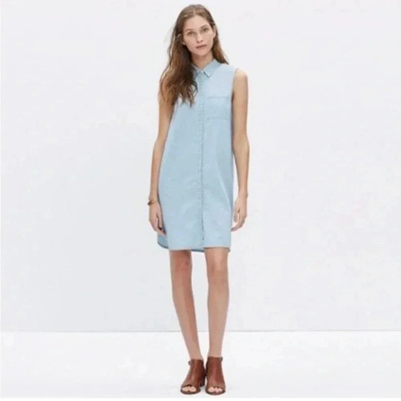 Madewell Dresses & Skirts - Madewell Chambray Sleeveless Shirt Dress | XS